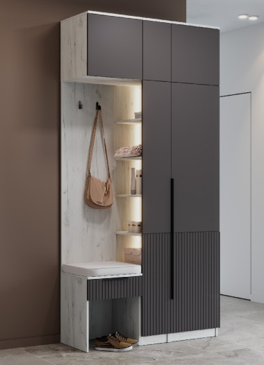 Модульная прихожая ТИФФАНИ-1 с фрезеровкой — Аэлита