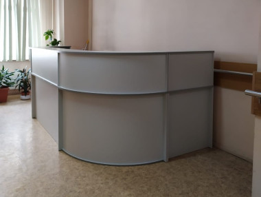Стойка ресепшн Эдем 2400х1600х1170 Пепел &mdash; Аэлита