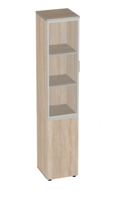 Шкаф узкий со стеклом в алюм. раме 391*387*1980 — Аэлита