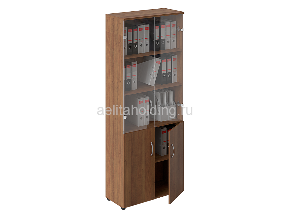 Шкаф высокий закрытый со стеклом 800х370х2030 