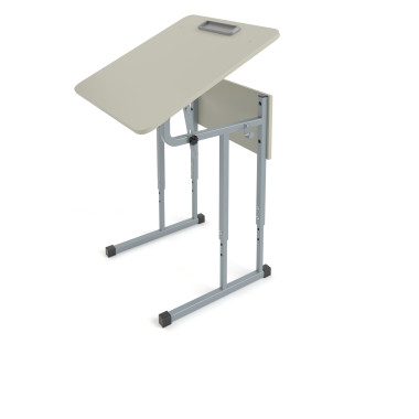 Стол (парта) ученический 1-местный регулируемый 600*500 с наклоном столешницы закругленные углы &mdash; Аэлита