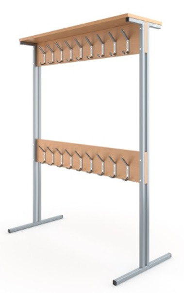 Вешалка напольная 2-сторонняя 1200*550*1600 на 18 мест — Аэлита