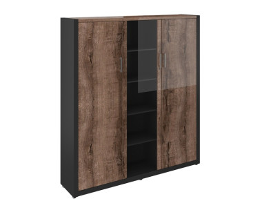 Шкаф со стеклом и гардеробом 1816х400х2000 — Аэлита